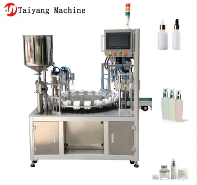 Automatic Positioning Plastic Round Bottle Double-Head Rotary Paste and Emulsion Filling Machine