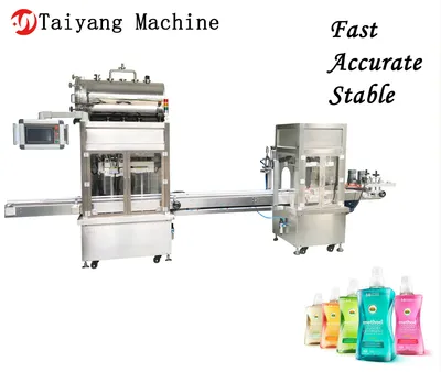 Complete Laundry Detergent Liquid Shower Gel Production Line Liquid Double Head Filling Machine