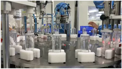 Good Supplier Automatic Plaster Glass Bottle Filling Machine with Double Head