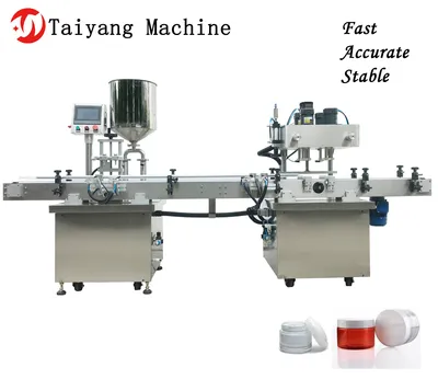 Low Error Complete Filling Line Double Head Cream Skin Care Filling Machine